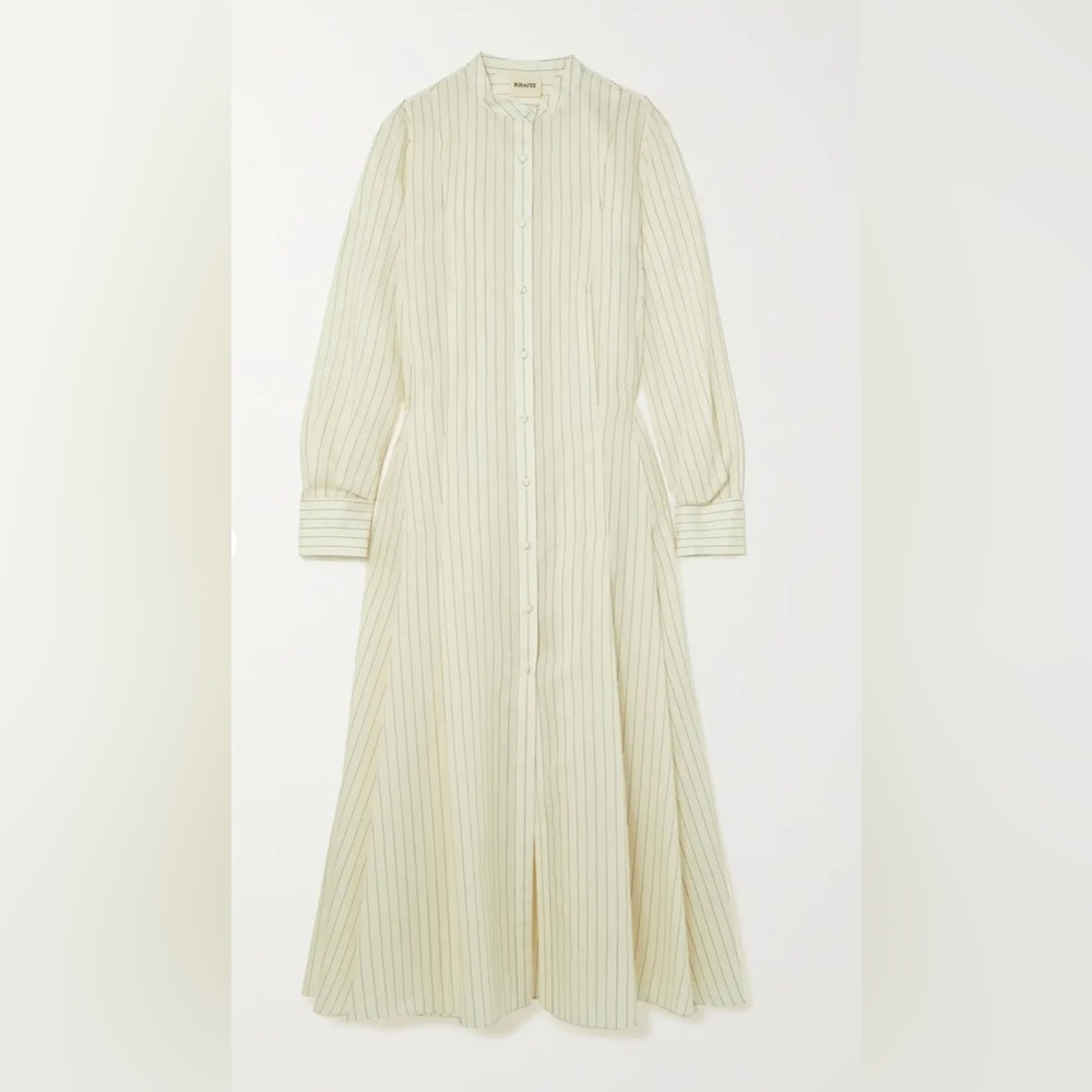 Khaite Waylon Oversized Striped Cream Maxi Dress